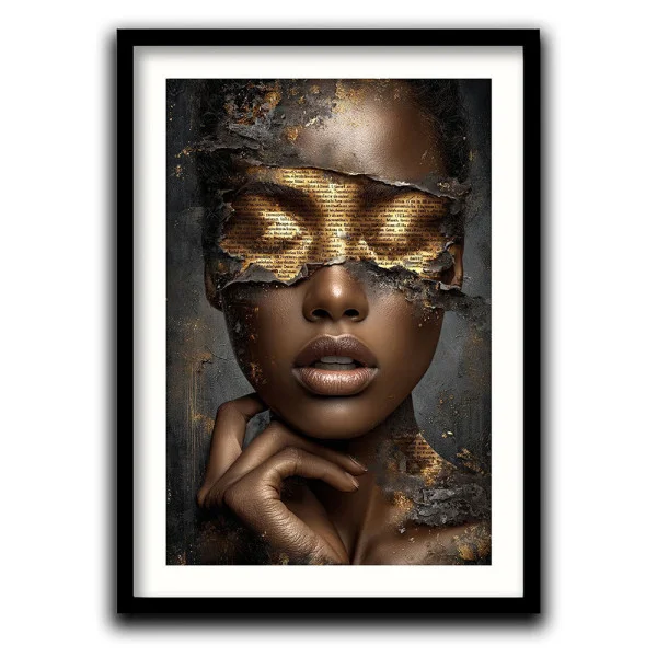 Tablou abstract înrămat - Seductia Cuvintelor, tablou portret pentru birou sau lobby modern