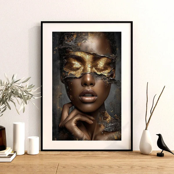 Tablou abstract înrămat - Seductia Cuvintelor, tablou portret pentru birou sau lobby modern