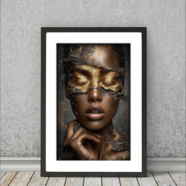 Tablou abstract înrămat - Seductia Cuvintelor, tablou portret pentru birou sau lobby modern