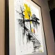 Tablou abstract modern înrămat – Pași Tăcuți, iubirea ca artă contemporană
