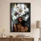 Tablou abstract înrămat cu flori – Printre Flori, tablou modern femeie cu flori