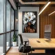 Tablou abstract înrămat cu flori – Printre Flori, tablou modern femeie cu flori