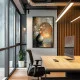 Tablou abstract înrămat - Ikebana, tablou abstract cu flori, pentru living sau dormitor modern