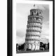 Tablou peisaj înrămat - Turnul din Pisa, tablou alb-negru elegant, pentru hol, birou sau living