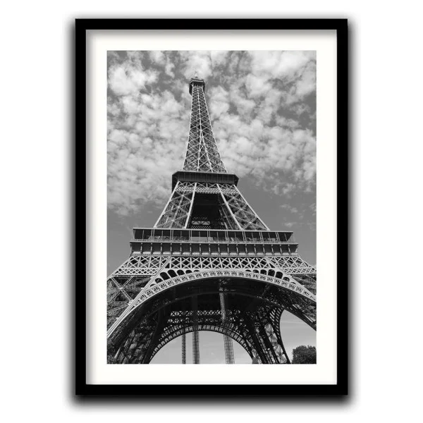 Tablou peisaj înrămat - Turnul Eiffel, tablou urban pe living, birou sau hol modern