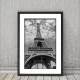 Tablou peisaj înrămat - Turnul Eiffel, tablou urban pe living, birou sau hol modern