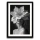 Tablou abstract înrămat portret artistic – Portretul Emoției, decor modern cu flori elegante pentru living