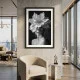 Tablou abstract înrămat portret artistic – Portretul Emoției, decor modern cu flori elegante pentru living