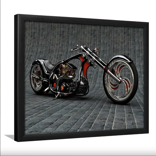 Tablou Motocicletă Chopper Custom Înramat