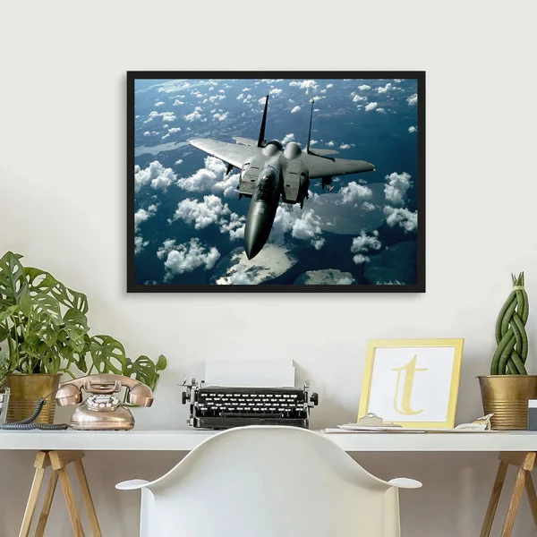 Tablou Avion Vânătoare F-15 Eagle Înramat