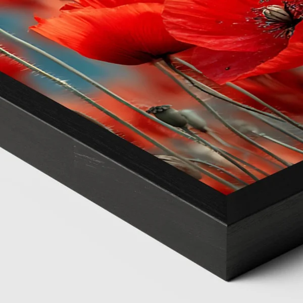 Tablou flori cu ramă - Maci Înfloriți, tablou cu flori modern, perfect pentru living, birou, hol