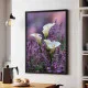 Tablou flori cu ramă - Natura Mov, tablou cu flori modern, decor premium pentru casă