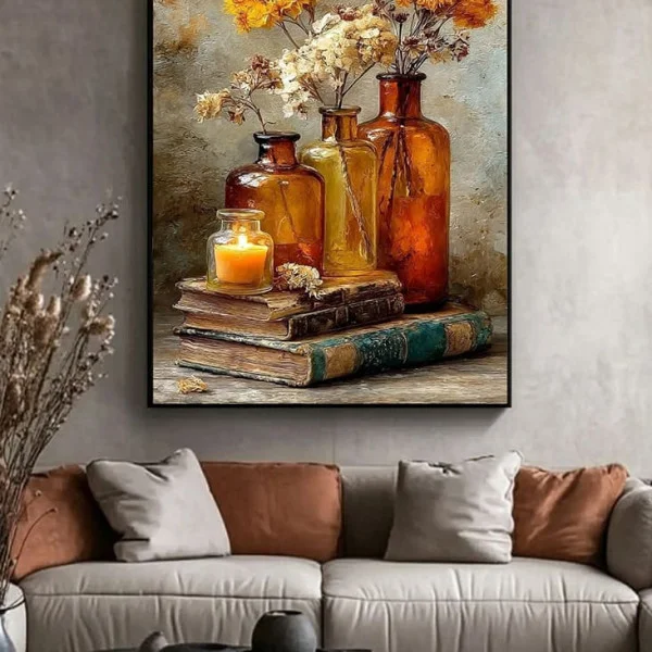 Tablou flori cu ramă - Lumina Cuvântului, tablou înrămat premium cu flori, decor elegant și inspirat 