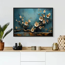 Tablou flori cu ramă - Ramuri Înflorite, tablou cu flori modern, perfect pentru living, birou, hol