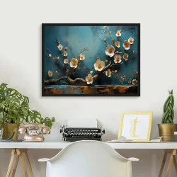 Tablou flori cu ramă - Ramuri Înflorite, tablou cu flori modern, perfect pentru living, birou, hol