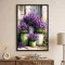 Tablou flori cu ramă - Lavandă in ghivece, tablou cu flori modern, perfect pentru living, birou, hol