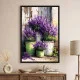 Tablou flori cu ramă - Lavandă in ghivece, tablou cu flori modern, perfect pentru living, birou, hol