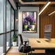 Tablou flori cu ramă - Lavandă in ghivece, tablou cu flori modern, perfect pentru living, birou, hol