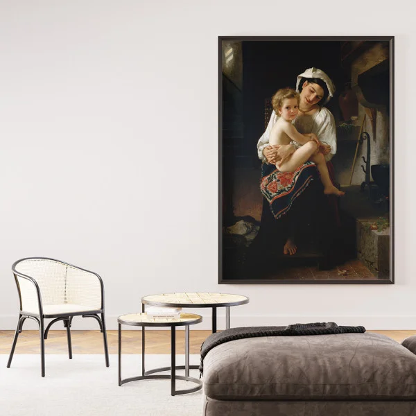 Young mother gazing at her child - Reproduceri pictori celebri