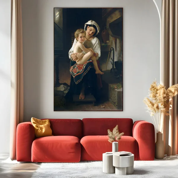 Young mother gazing at her child - Reproduceri pictori celebri