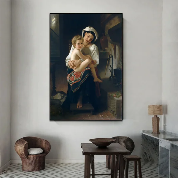 Young mother gazing at her child - Reproduceri pictori celebri