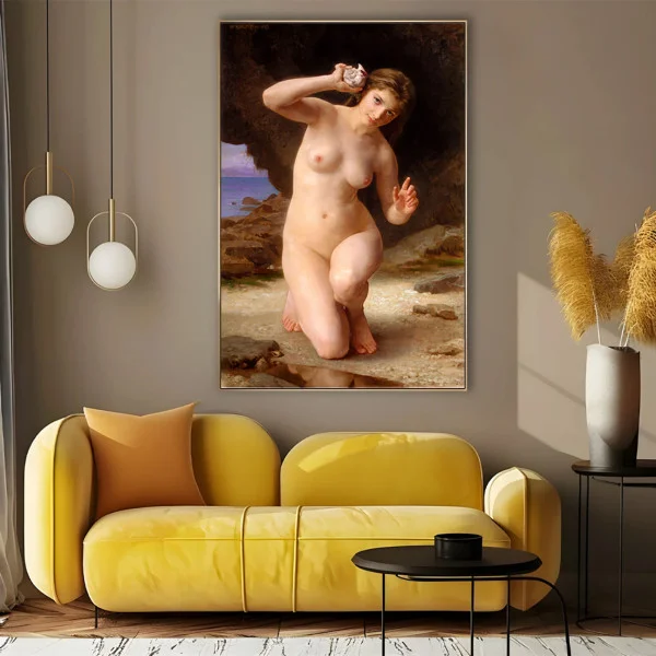 Woman with shell - Reproduceri pictori celebri