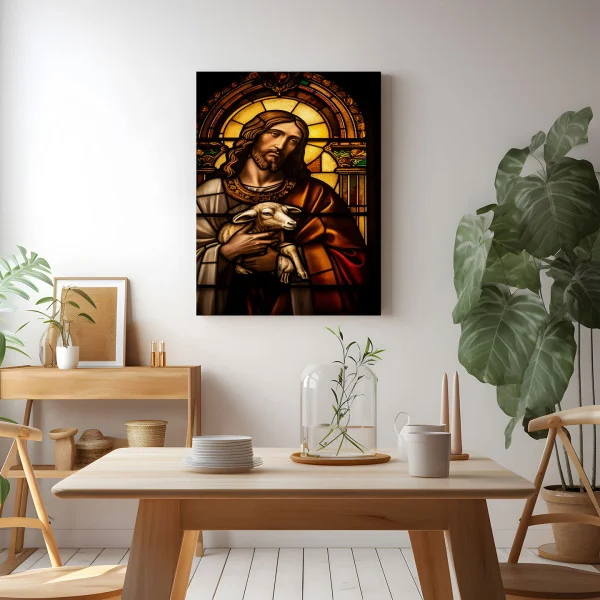Mielul lui Dumnezeu vitraliu - Tablou religios