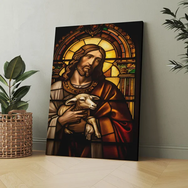 Mielul lui Dumnezeu vitraliu - Tablou religios