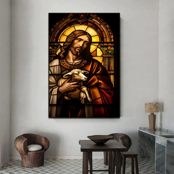 Mielul lui Dumnezeu vitraliu - Tablou religios