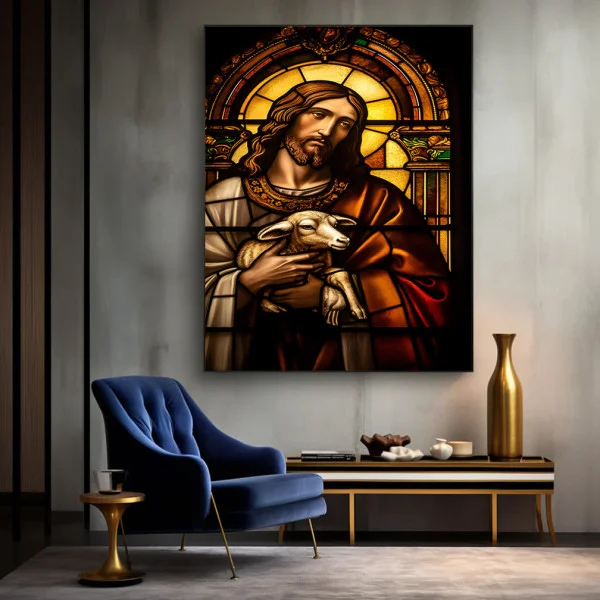 Mielul lui Dumnezeu vitraliu - Tablou religios