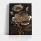 Tablou Canvas cu Flori - Flori de marmura, Reflexii Aurii
