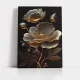 Tablou Canvas cu Flori - Flori de marmura, Reflexii Aurii