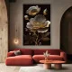 Tablou Canvas cu Flori - Flori de marmura, Reflexii Aurii