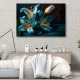 Tablou canvas cu crini albaștri – Crini Albaștri, decor floral elegant pentru living modern