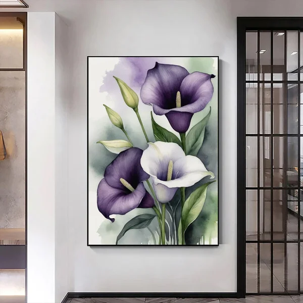 Tablou cu Cale în Acuarelă - Tăcerile Florilor, Eleganță și Caldură