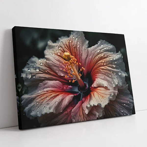 Tablou canvas cu flori - Roua Dimineții, tablou delicat cu magnolie pentru dormitoare romantice sau saloane elegante