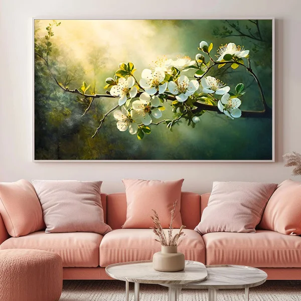 Tablou canvas cu flori – Bucuria Înfloririi, decor floral modern pentru living