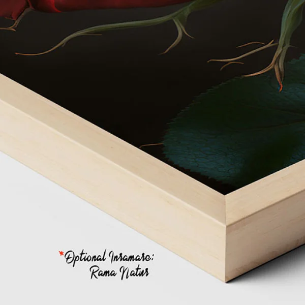 Tablou canvas cu flori - Roșu Înflorit, piesă de rezistență cu accent cromatic pasional pentru livinguri luxury sau saloane elegante