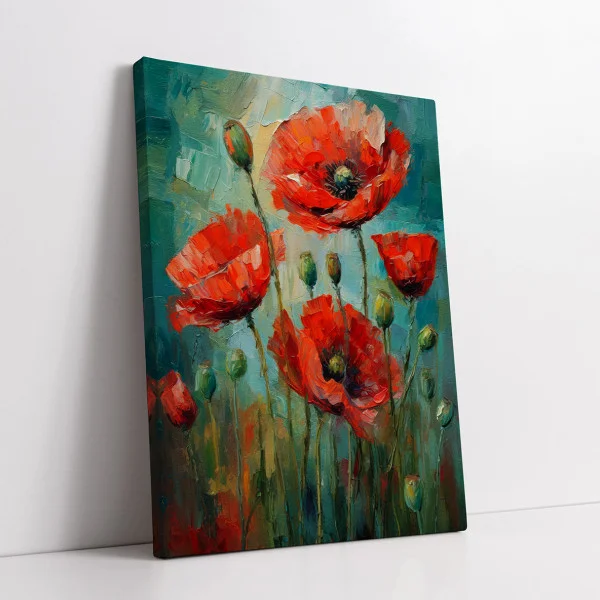 Tablou canvas cu flori - Acuarelă cu Maci, decor elegant pentru living modern