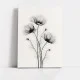 Tablou Modern cu Flori - Texturi de Frumusețe, Minimalism Monocrom