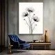 Tablou Modern cu Flori - Texturi de Frumusețe, Minimalism Monocrom