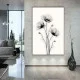 Tablou Modern cu Flori - Texturi de Frumusețe, Minimalism Monocrom