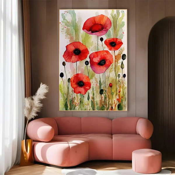 Blooming Poppies - Tablou cu flori