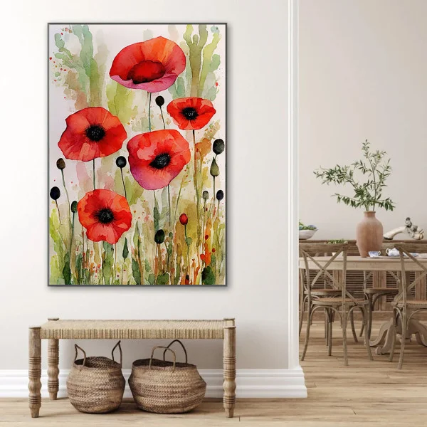 Blooming Poppies - Tablou cu flori