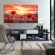 Tablou Romantic cu Maci - Wonder Poppies, Apus Spectaculos