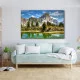 Tablou canvas peisaj - Ziduri de piatră, peisaj montan cu lac alpin ideal pentru livinguri moderne sau birouri inspiraționale