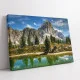 Tablou canvas peisaj - Ziduri de piatră, peisaj montan cu lac alpin ideal pentru livinguri moderne sau birouri inspiraționale