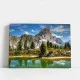 Tablou canvas peisaj - Ziduri de piatră, peisaj montan cu lac alpin ideal pentru livinguri moderne sau birouri inspiraționale