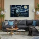 Tablou canvas peisaj - Zăpada și Mult Alb, tablou în stil Van Gogh ideal pentru livinguri sofisticate sau decoruri de poveste