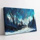 Tablou canvas peisaj - Zi de Iarnă, tablou de iarna perfect pentru decoruri nordice sau livinguri luminoase